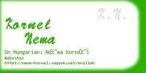 kornel nema business card